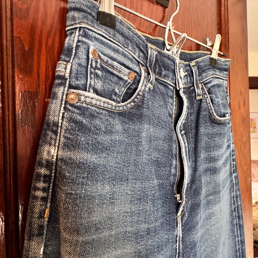 Agolde High Rise Dark Blue Roxanne Jeans - Picture 2 of 3